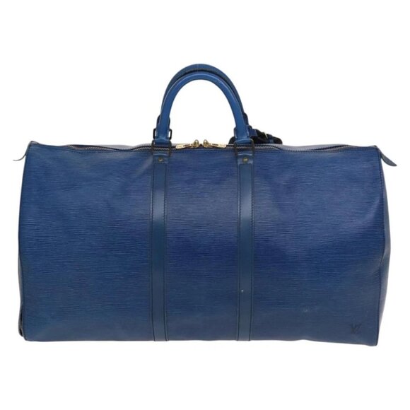 LOUIS VUITTON Epi Keepall 60 Boston Bag Blue - Picture 1 of 14